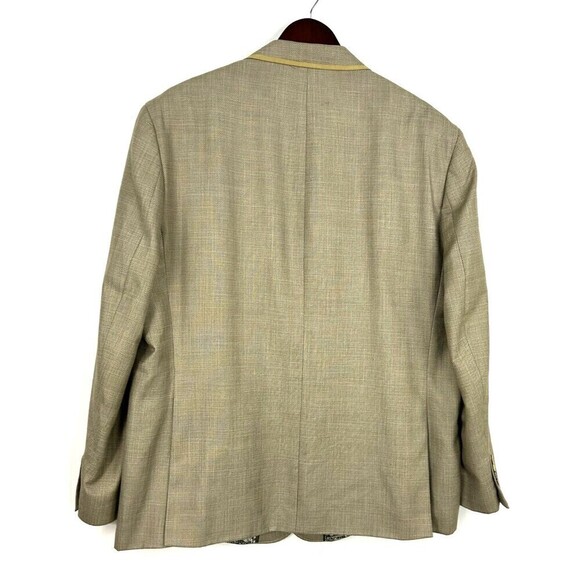 Tallia Mens Sz 48R Green Tan Blazer Two Button Single Breasted Formal Preppy Hng - Picture 7 of 12